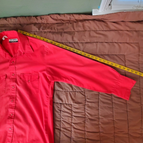 Vintage Karman Western Men's Long Sleeve. RED SNAPS. Med/Large. GVPWC. - Picture 9 of 14